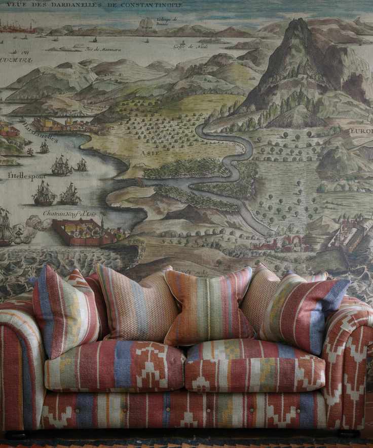 Wallpaper and sofa