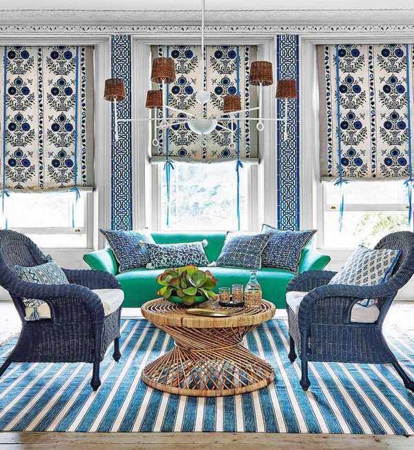 Living room layout with furniture free from walls