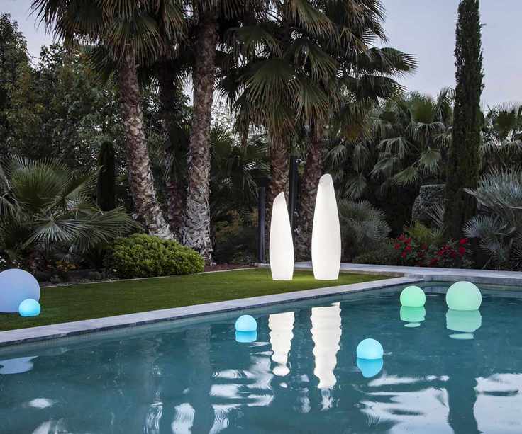FREDO lights next to a pool