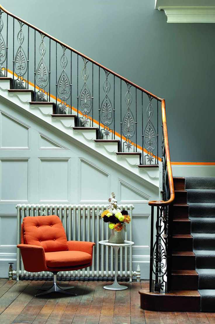 Bright hallway with striking paneling