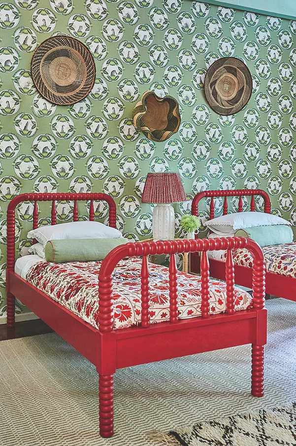 Classic red bobbin beds