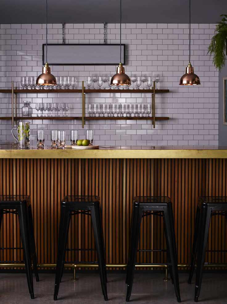 Stylish basement bar