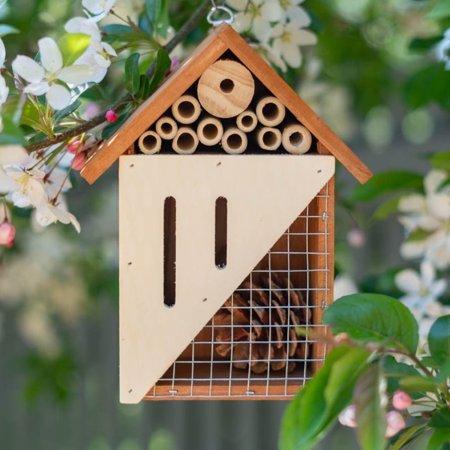 Pollinating Palace - Bee & Butterfly Wooden Insect Hotel - Multi-Compartment, Home for Butterflies, Ladybugs, and Other