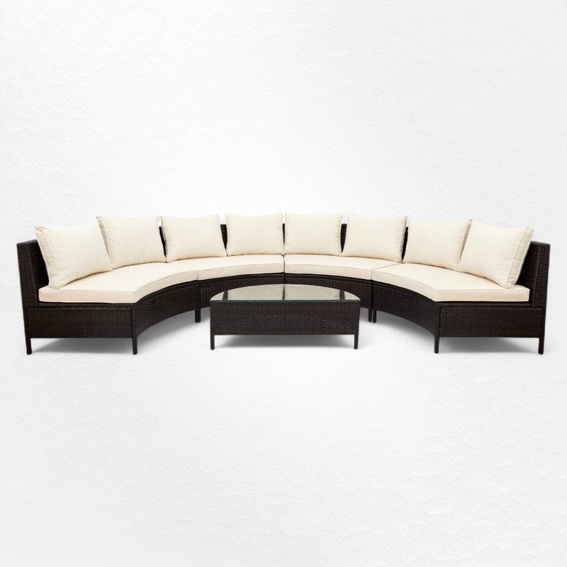 Red Barrel Studio&reg; Nooriyah Curved Outdoor Conversation Set & Reviews | Wayfair
