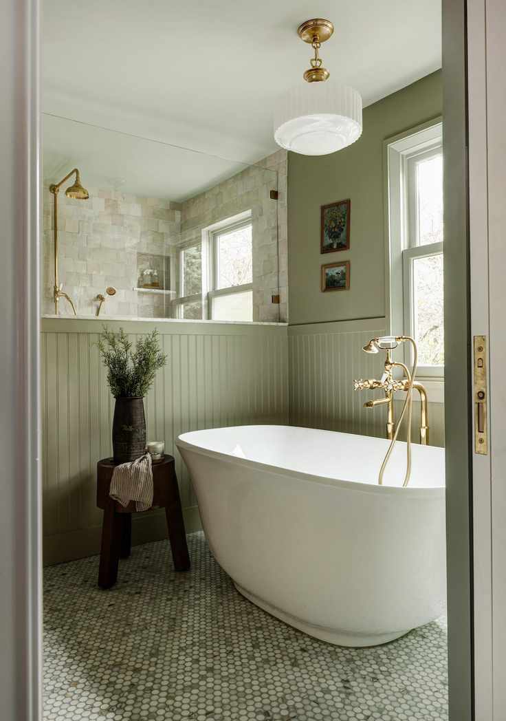 Pastel green bathroom