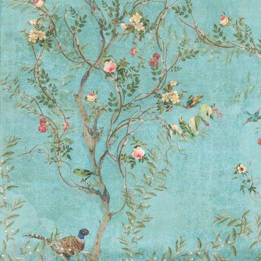 Wildon Home&amp;reg; Spoor Chinoiserie Turquoise Wall Mural | Wayfair