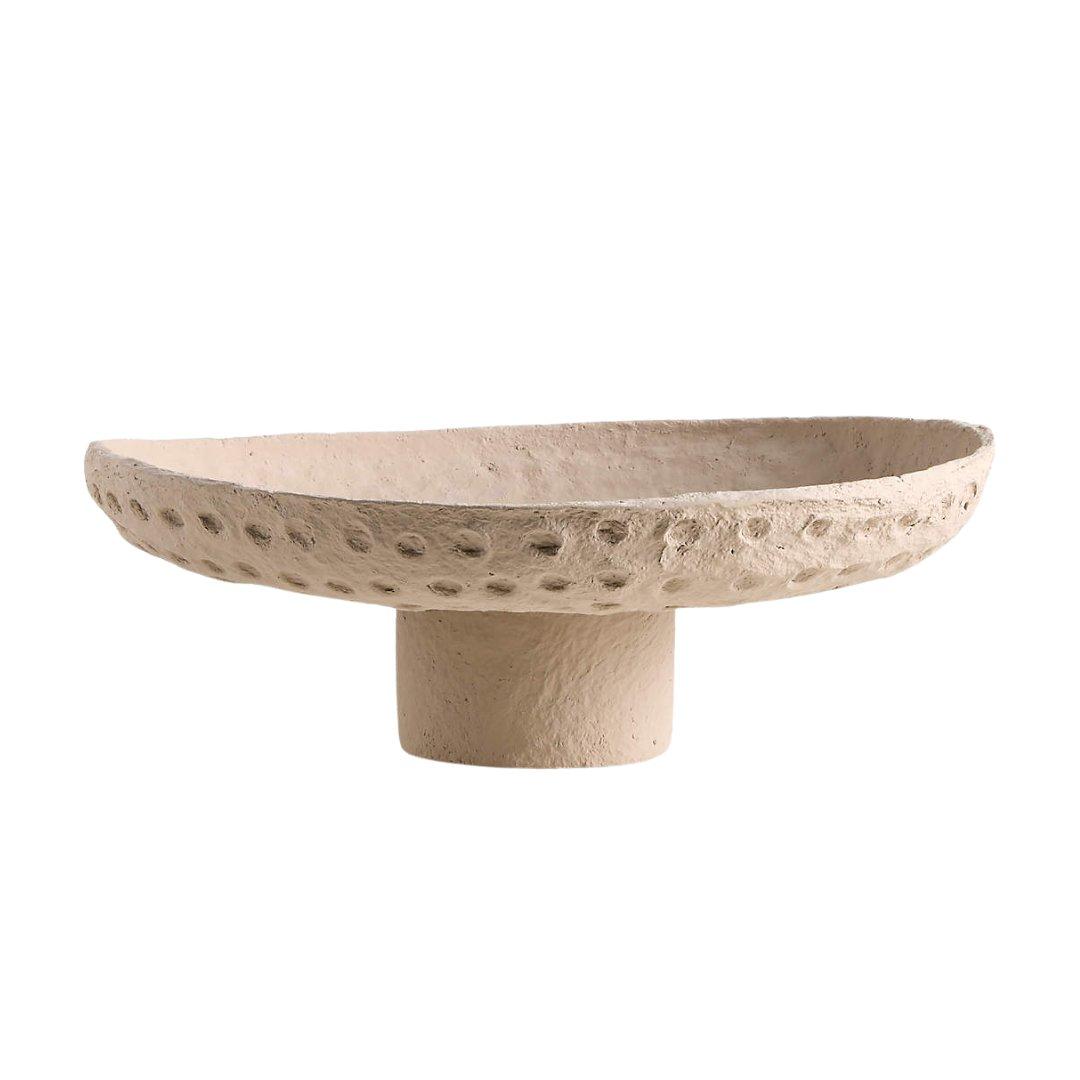 Crate & Barrel, Oaxaca Taupe Cotton Mache Centerpiece Bowl 18