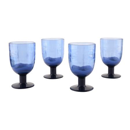 Beautiful 4-Piece 16-Ounce Acrylic Goblet Wine Colorblock Set, Multi-Color by Drew Barrymore