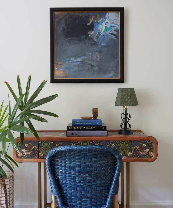 Vintage lamp in a home office