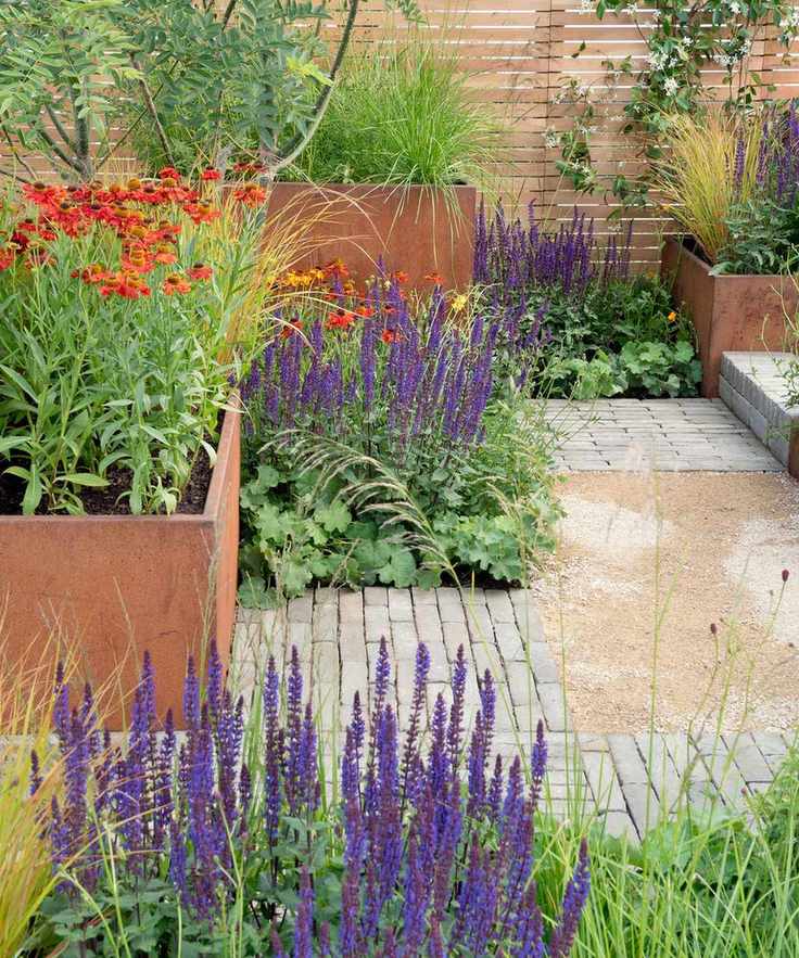 raised Corten steel garden beds