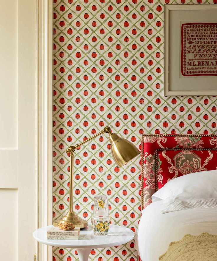 Modern furniture paired with antique textiles