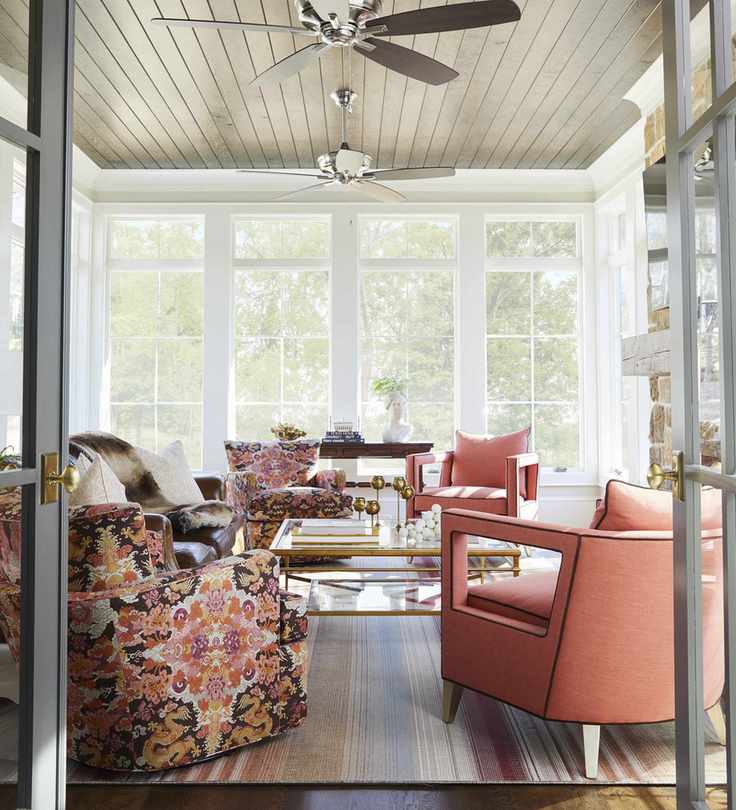 sunroom with stylish decor