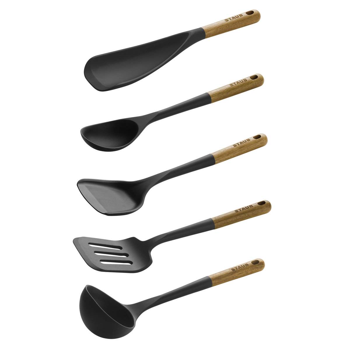 Staub Silicone With Wood Handle 5-Piece Cooking Utensil Set &amp; Reviews | Wayfair