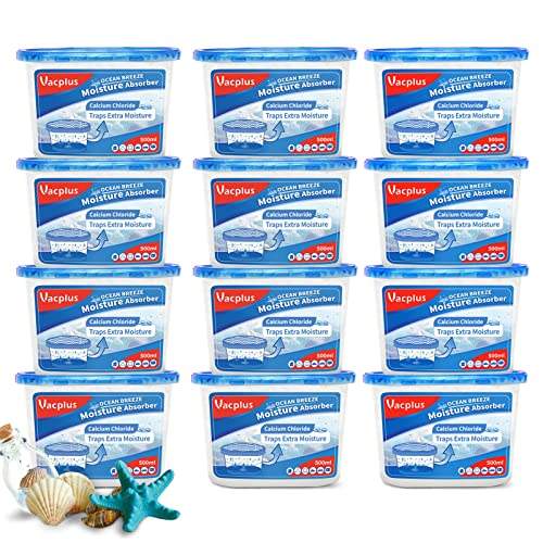Vacplus Moisture Absorbers 12 Pack, 10.5 Oz, Humidity Absorber Boxes