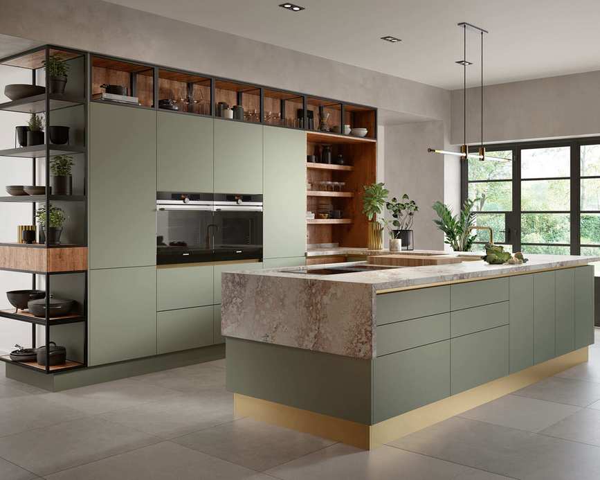 Kitchen countertop with half cut design