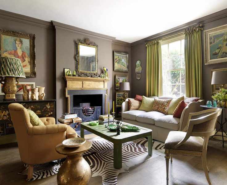 Living room featuring warm mid-brown