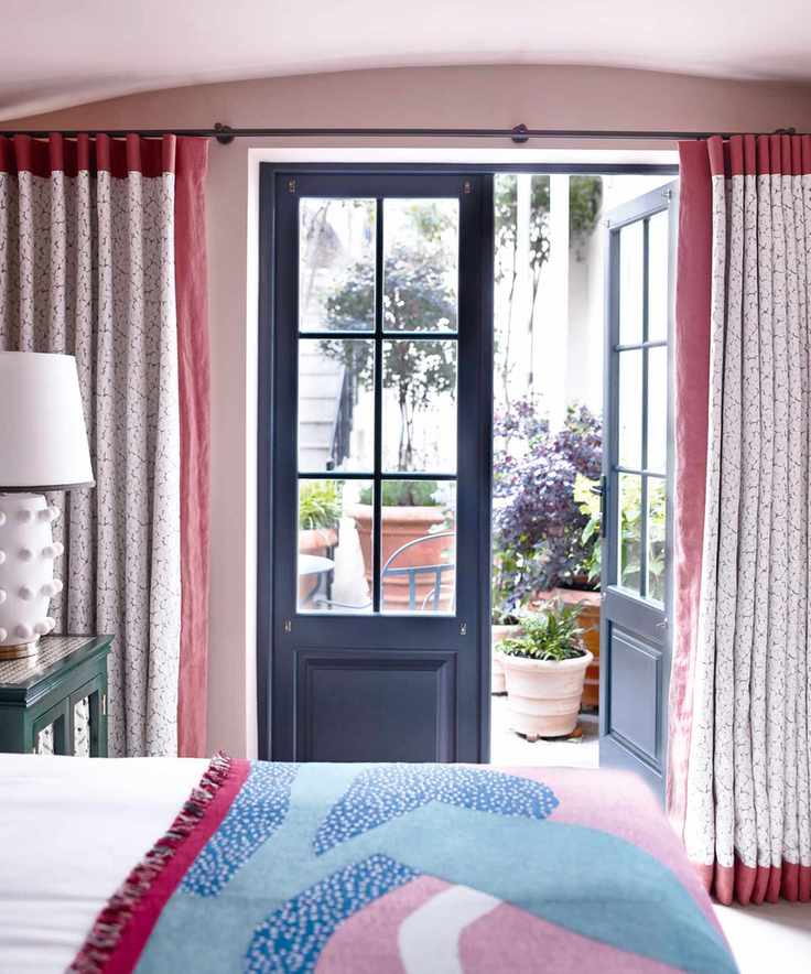 Romantic bedroom with privacy curtains