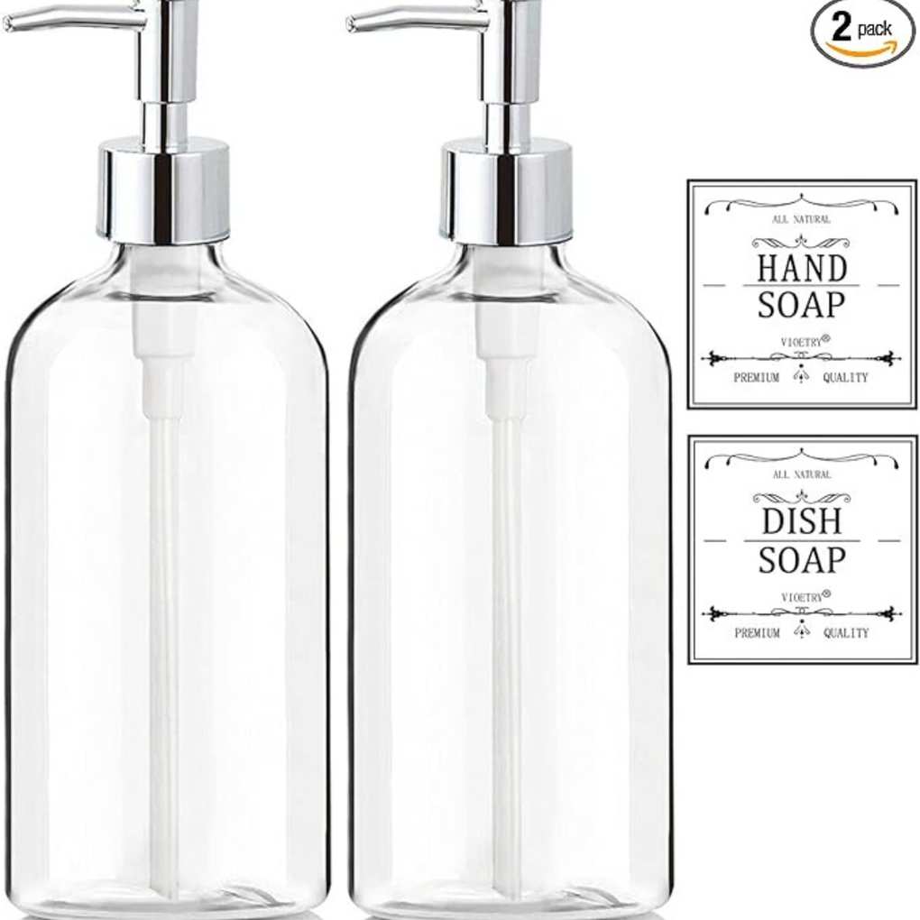 Chrome and Clear Soap Dispenser