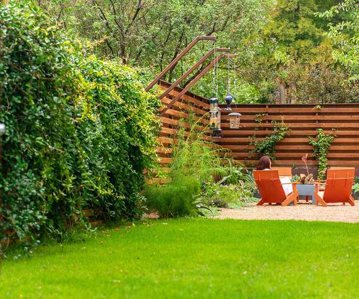 yard with plant covered fence