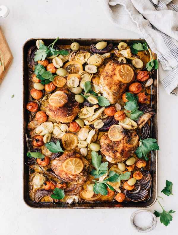 Sheet Pan Lemon Chicken with Spring Veggies
