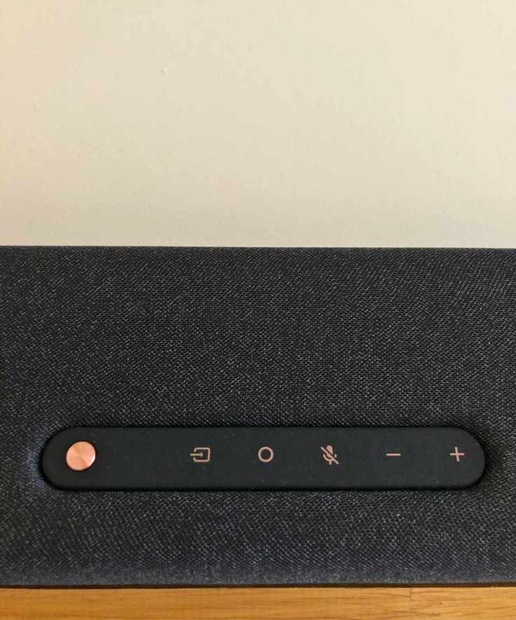 Closeup of Yamaha True X Bar 40A soundbar's button controls.