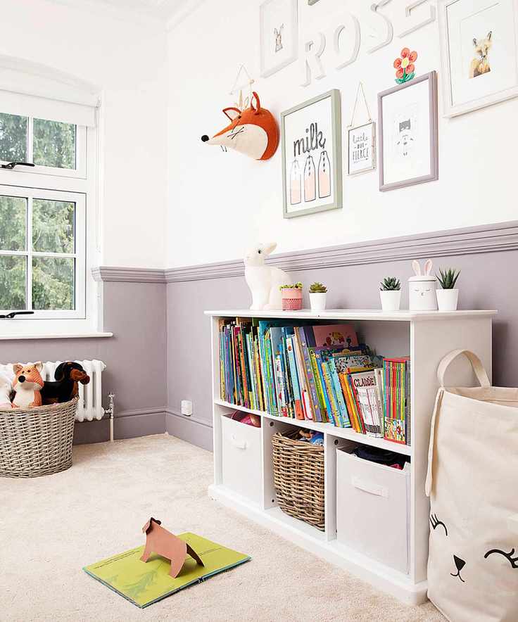 Grey and white painted bedroom