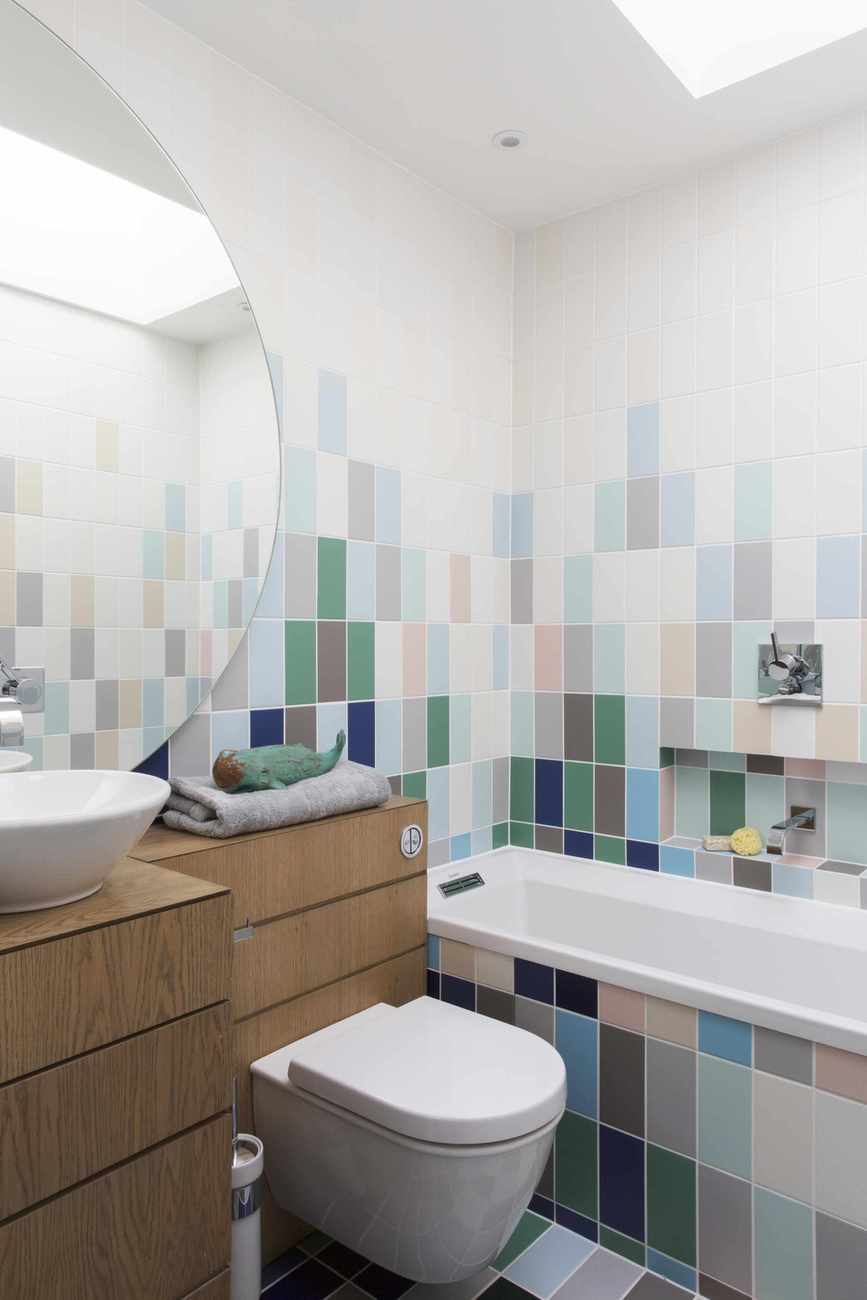 Family bathroom adorned with tiles