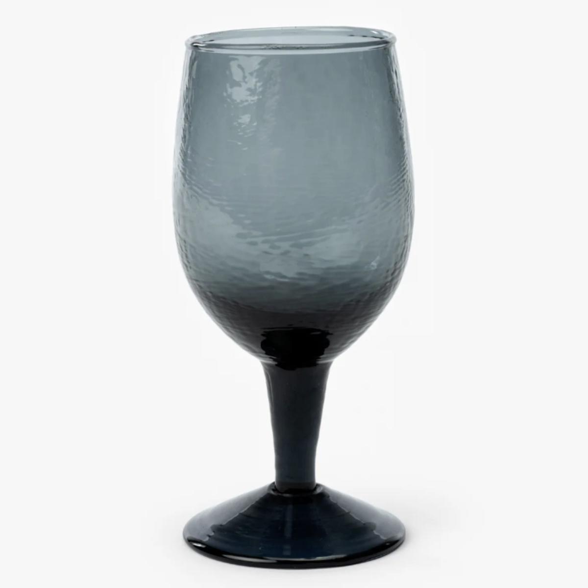 Smoky colored textured wine glass