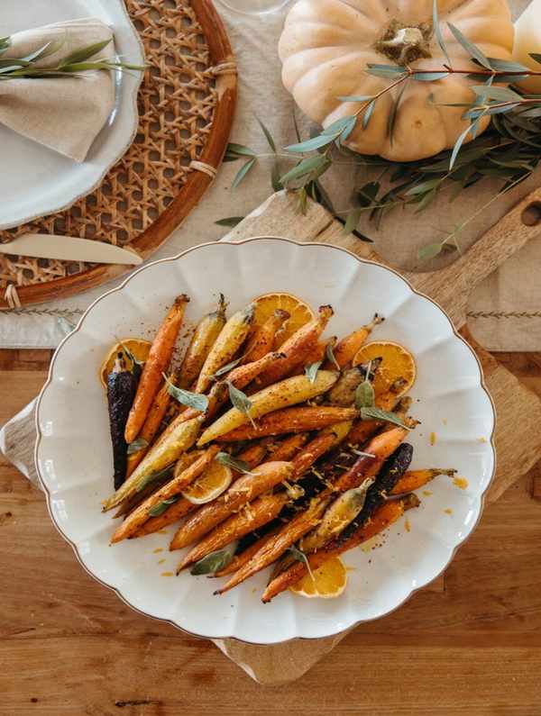 Roasted Thanksgiving carrots