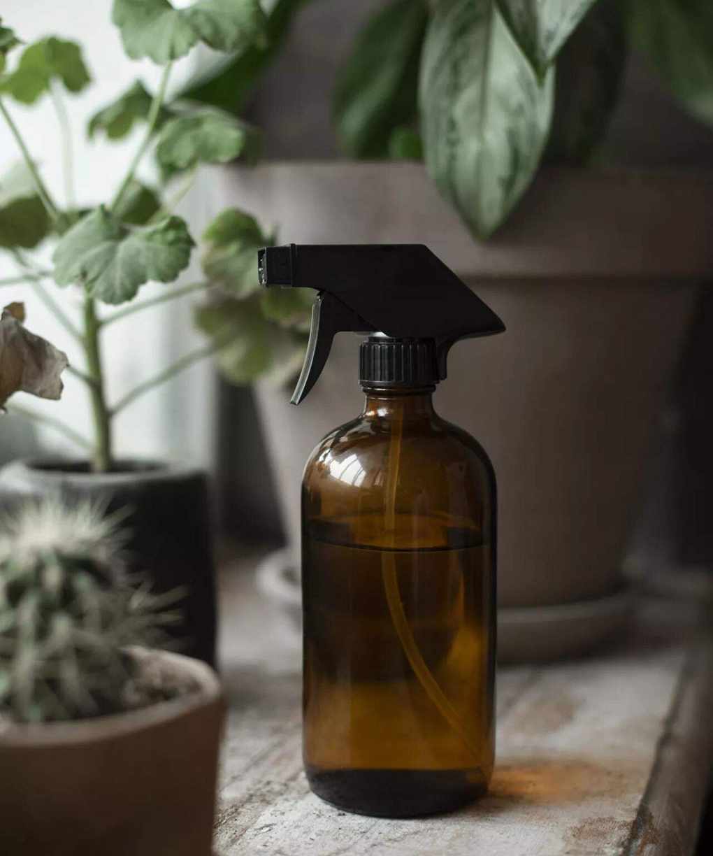 a brown spray bottle