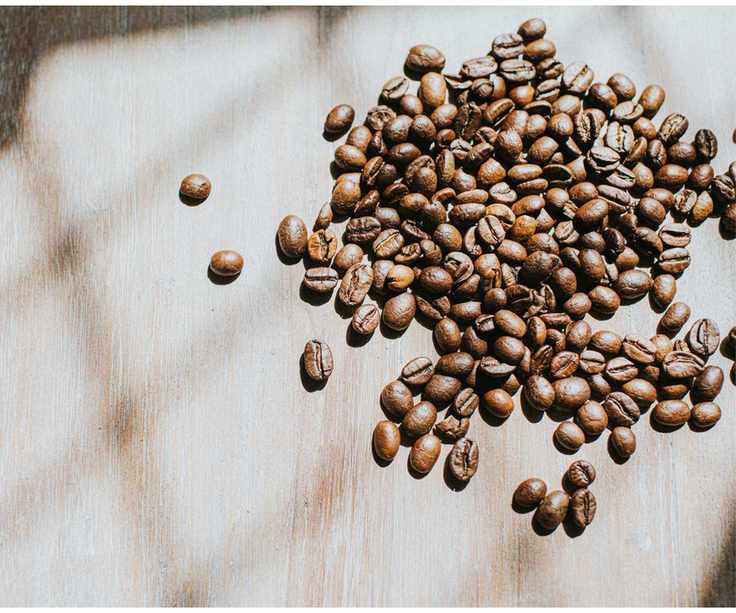 Coffee beans on a table