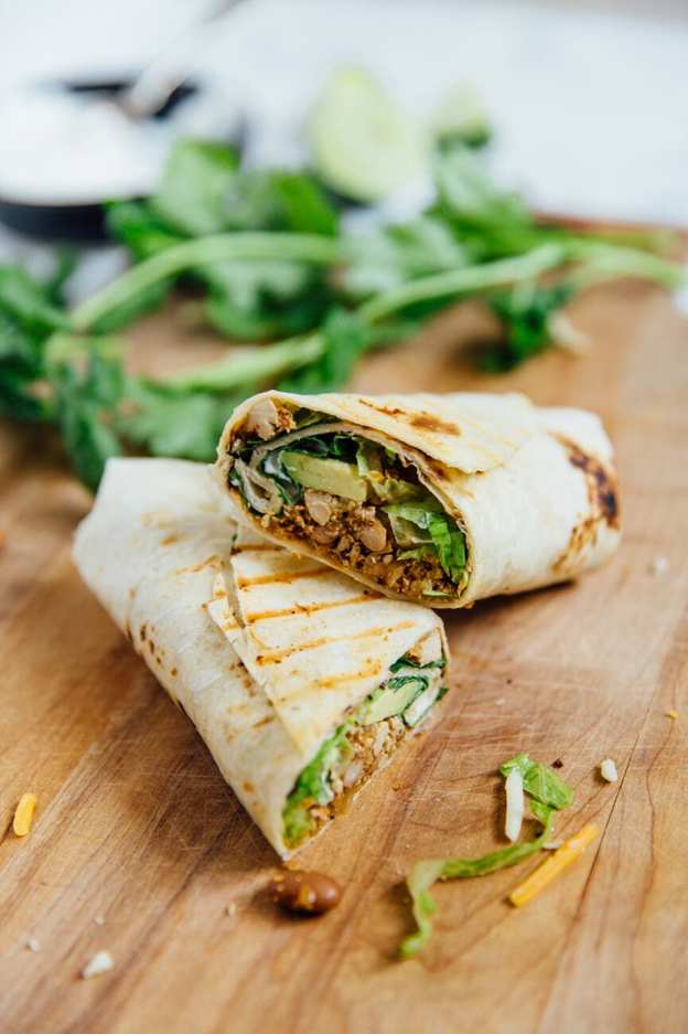 assembled vegetarian scramble burrito