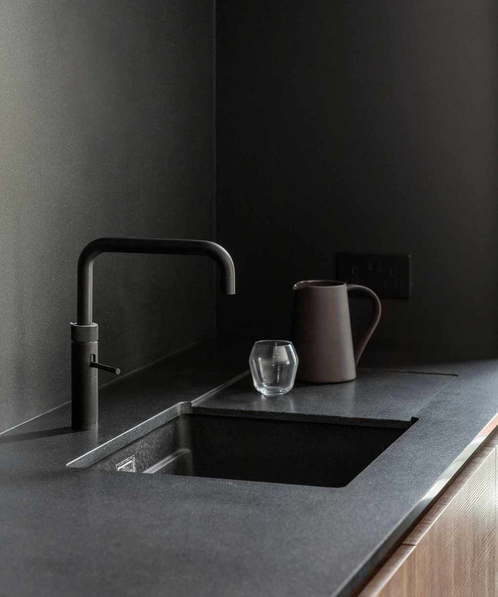 Modern grey kitchen sink