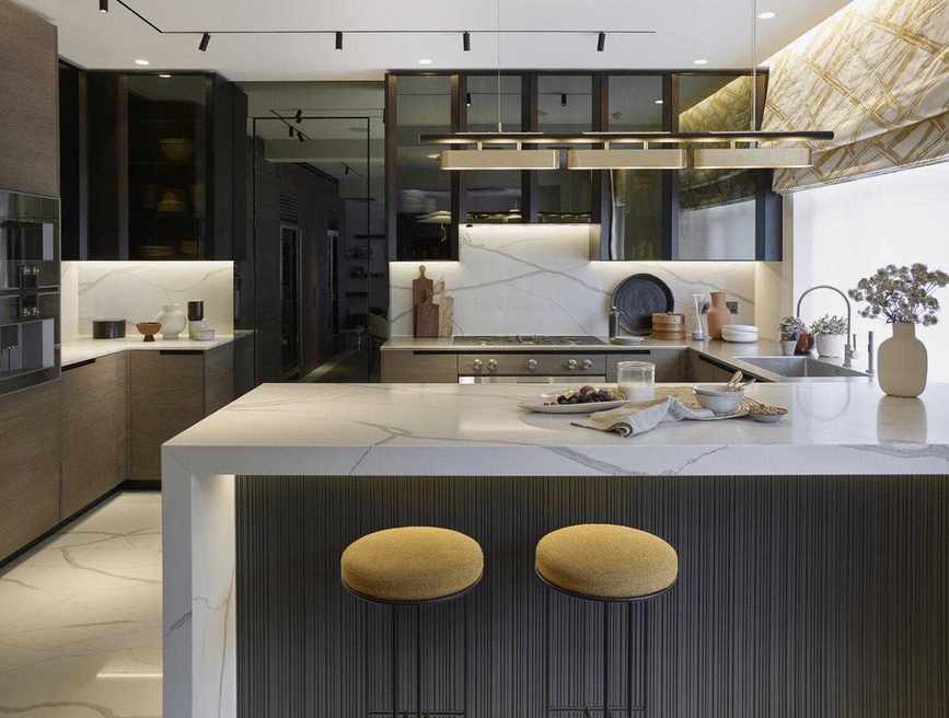 Kitchen with kitchen island