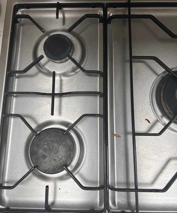 Messy hob before with some food stains 