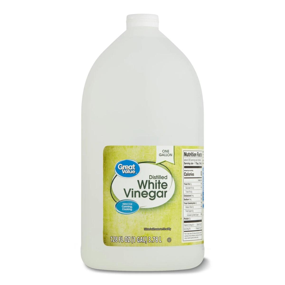 A bottle of value cleaning vinegar