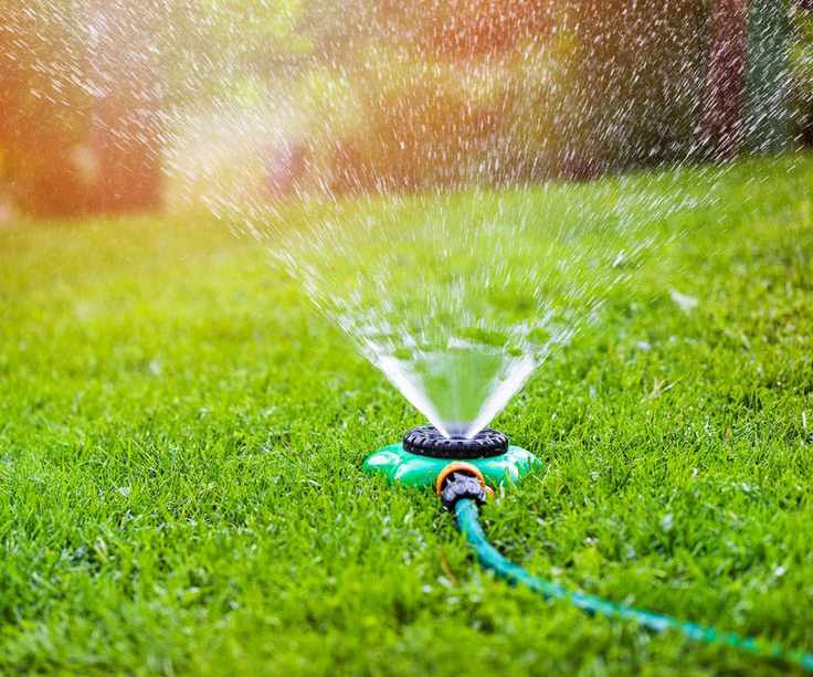 sprinkler on a lawn