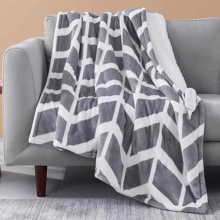 Ventimi Electric Blanket Heated Throw, 50" X 60" Heated Blanket With 5 Heat Levels & 3 Hours Auto Off, Fast Heating Blankets With Etl & Fcc Certification, Grey