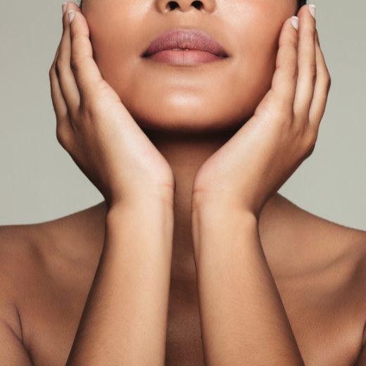 Woman after moisturizing