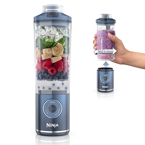 Ninja Blast Max, Portable Blender + Twist &amp; Go, Personal Smoothie, Blend, Ice Crush, 3 Programs, Cordless, 22 Oz Removable Vessel, Dishwasher Safe, Leakproof, Navy, Bc251nv