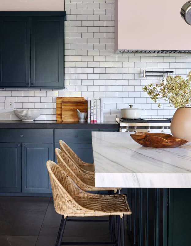 Bold Rich Green Painted Kitchen Cabinets