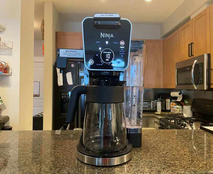 A Ninja DualBrew Pro Coffee Maker on a countertop