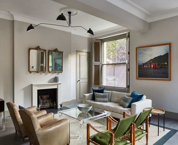 Living room with traditional interiors