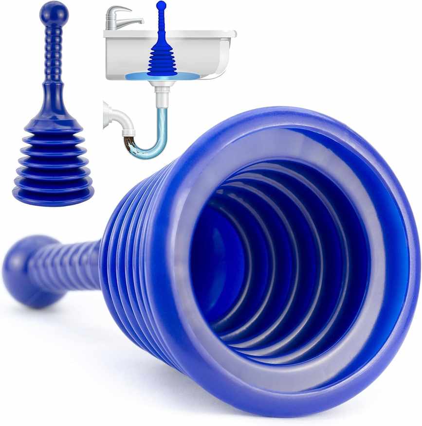 Luigi's Sink Plunger Kitchen - Sink Plunger Bathroom - Drain Bathtub or Shower - Small and Powerful Clog Remover - Commercial Style &amp;quot;plumbers Plungers&amp;quot; With Large Bellows