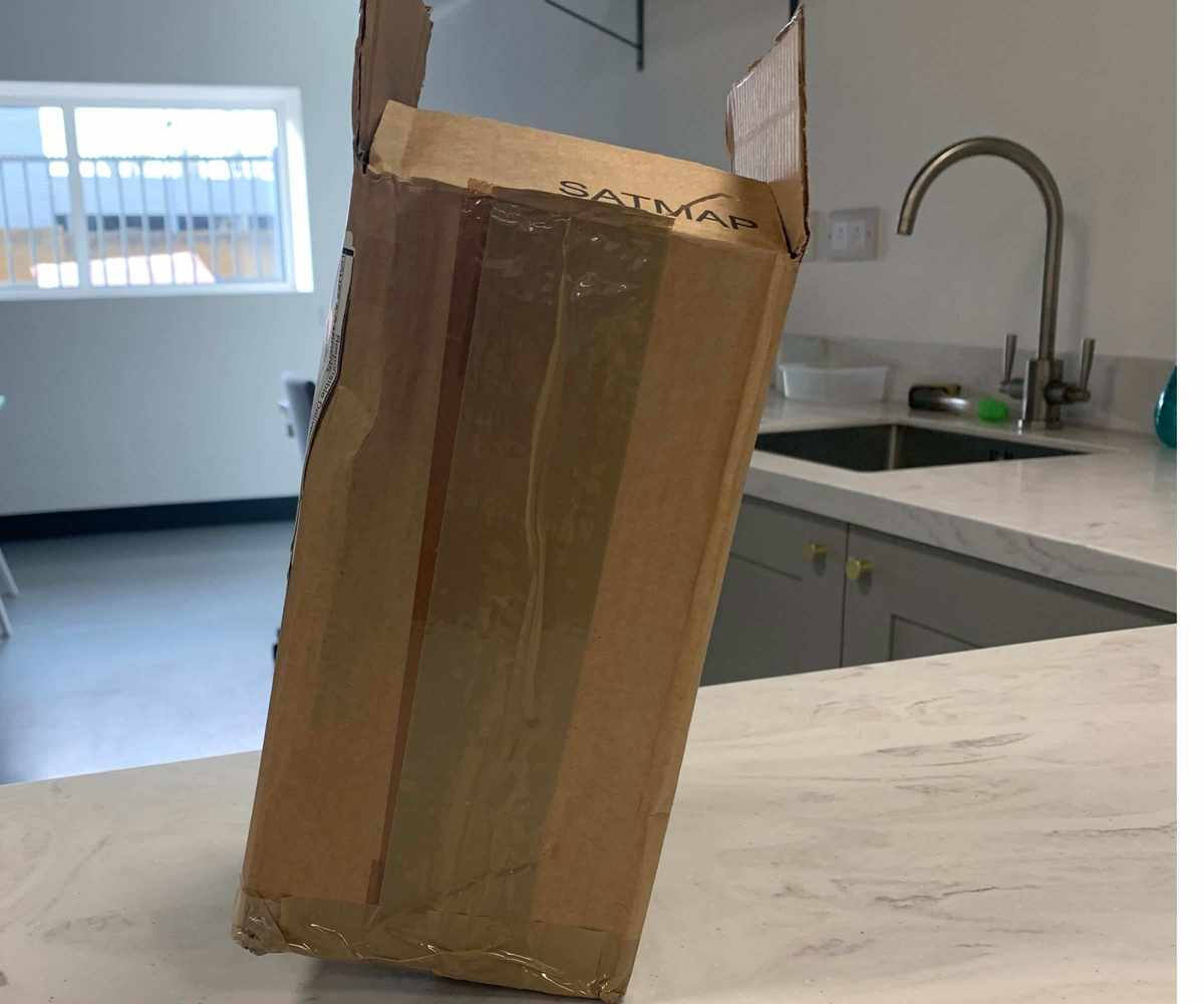 Stanley Stay Hot French Press's cardboard box in our test kitchen