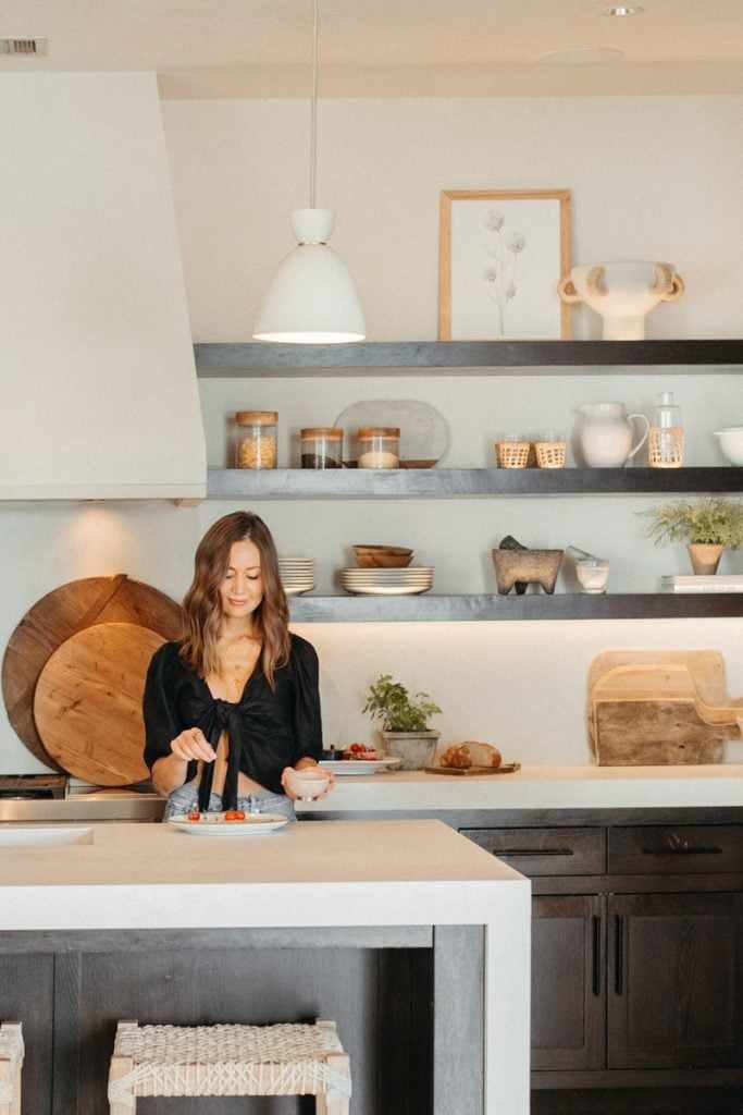 woman cooking in kitchen 