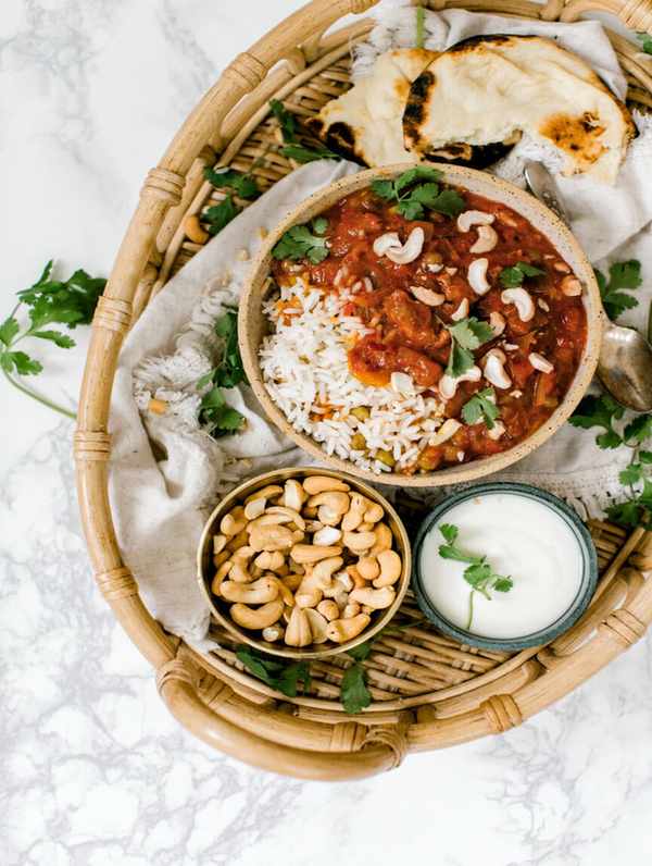 slow cooker tikka masala assembled