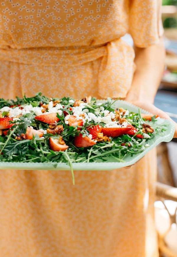 Strawberry & Arugula Salad with Spring Herbs & Goat Cheese