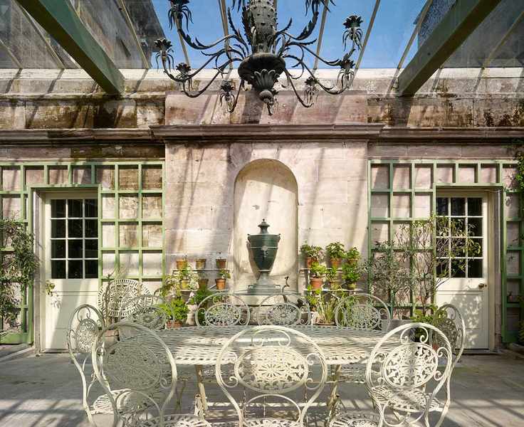 Trellis ideas with colorful panels around a door