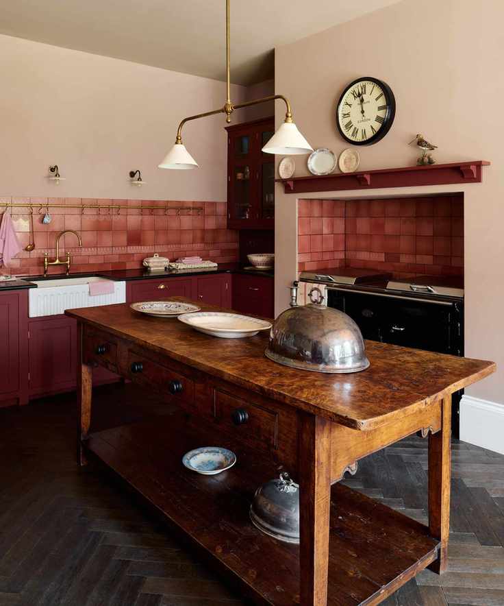 devol kitchens rust red modern farmhouse kitchen